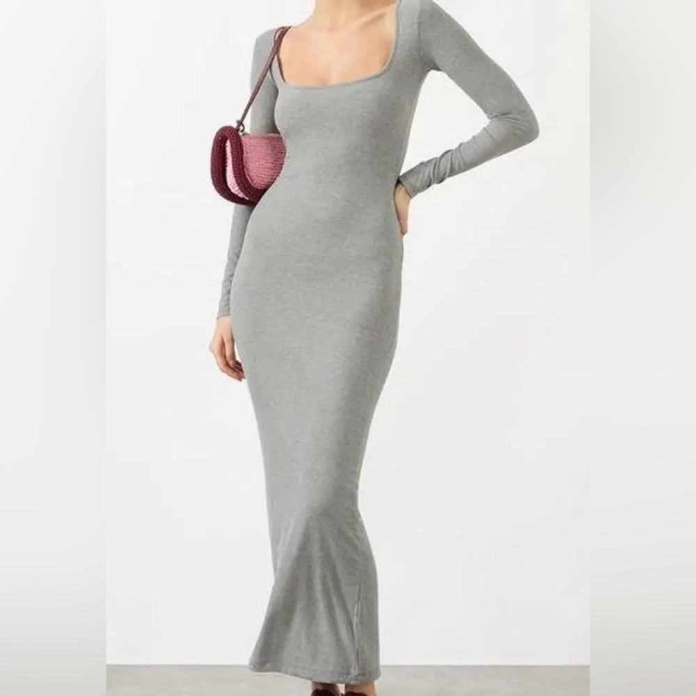 SKIMS Soft Lounge Long Sleeve Dress Grey M